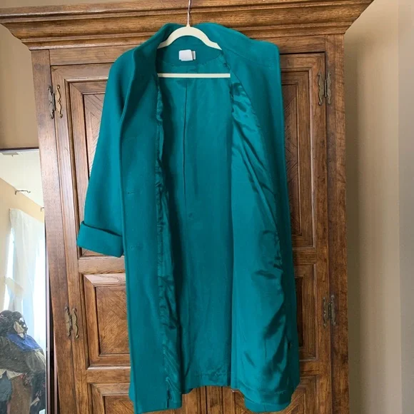 Classic CXT Women's A-line Teal wool Coat. Mint condition! - Picture 5 of 8